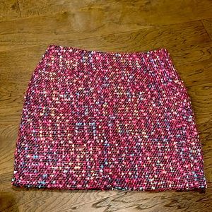 Pink/blue/yellow/black tweed mini skirt!